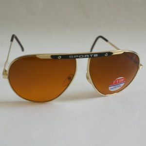 NWT TruVintage Classic Sports Aviator "Sports" logo true blue blocker Sunglasses